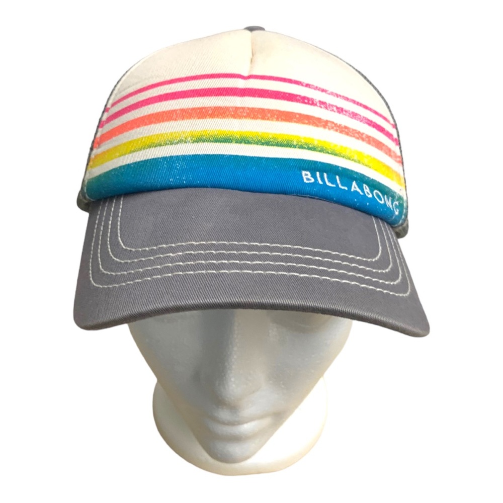Billabong Old School Stripes Beach Cap Breathable Mesh Hat Adjustable SnapBack